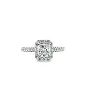14K White Gold Halo Cushion Diamond Engagement Ring - 1.38ctw