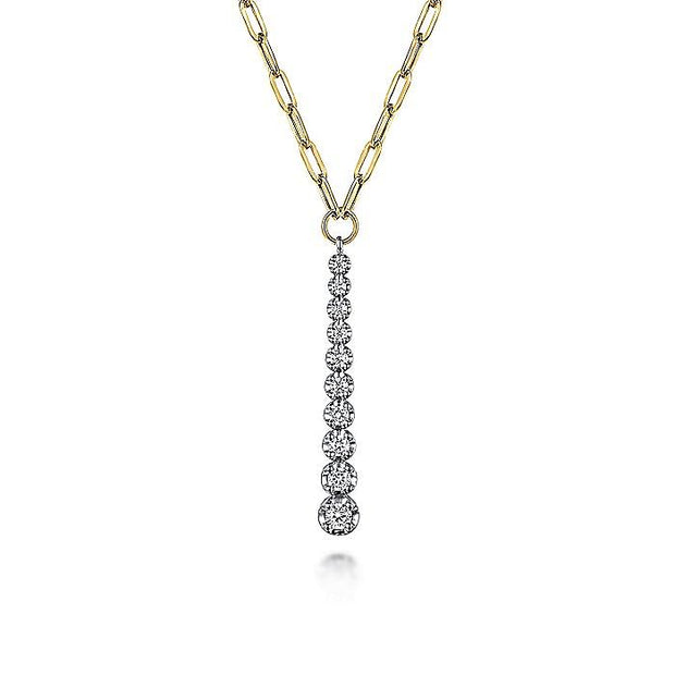 Gabriel & Co Diamond Vertical Bar Pendant Necklace
