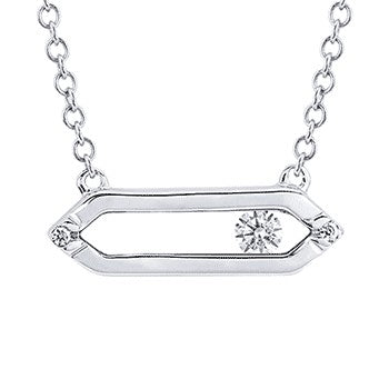 White Gold Sliding Diamond Pendant Necklace
