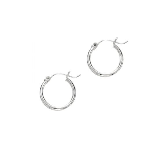 White Gold Hoops-20mm