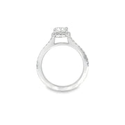 14K White Gold Cushion Halo Diamond Engagement Ring - 1.52ctw