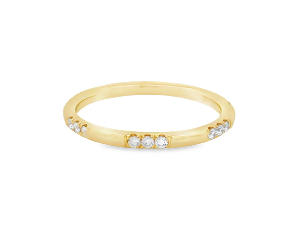 14K Yellow Gold Station Wedding Band