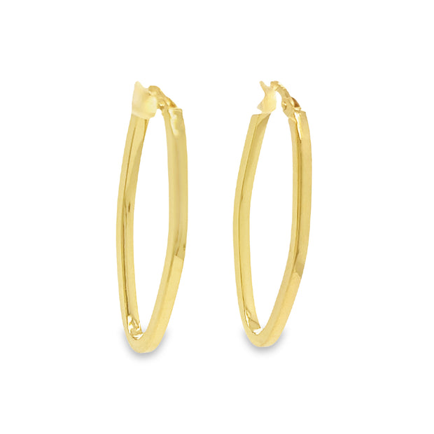 14K Yellow Gold Fancy Hoop Earrings