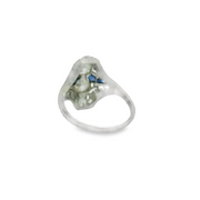 Platinum Diamond & Sapphire Art Deco Ring