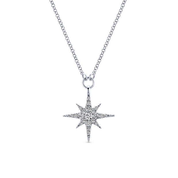 Gabriel & Co.,  White  Gold  Diamond Starburst Necklace
