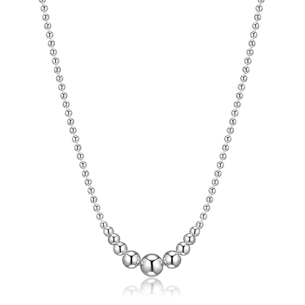 Elle Sterling Silver Graduated Bead Necklace