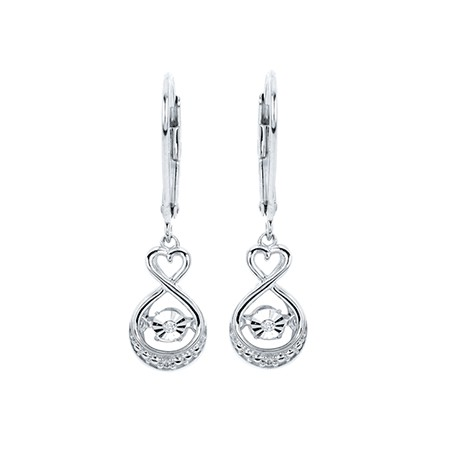 Silver Shimmering Diamonds Earrings