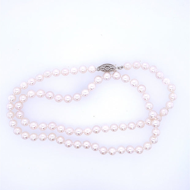5-5.50mm Cultured Akoya Pearl Necklace - 16"