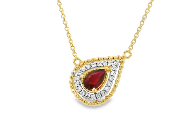 14K Ruby and Diamond Necklace