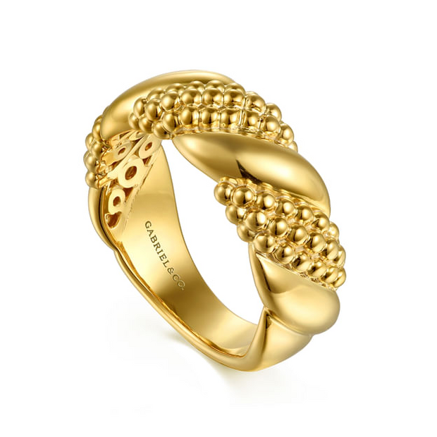 Gabriel & Co. Yellow Bujukan Wide Ring