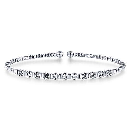 Gabriel & Co White Diamond Station Cuff Bracelet