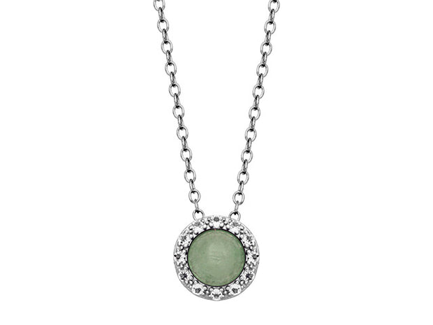 Silver Aquamariane and White Topaz Pendant Necklace