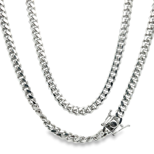 Solid Sterling Silver Miami Cuban Chain - 24" - 5mm