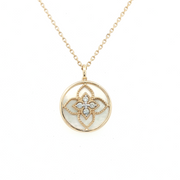 14K Yellow Gold Mother of Pearl Necklace