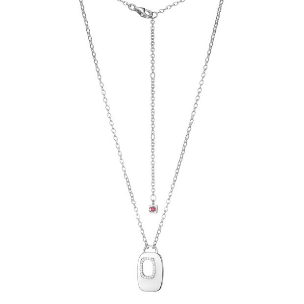 Elle Silver Modern Drop Pendant Necklace