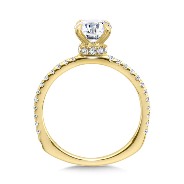 Lab Grown Yellow Gold  Engagement Ring
