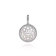 Gabriel & Co Silver Starburst Medallion Pendant