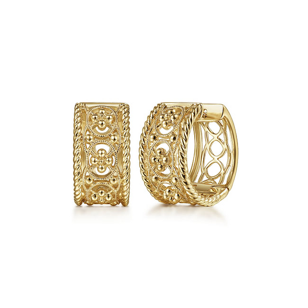 Gabriel & Co. Yellow Wide Huggie Earrings