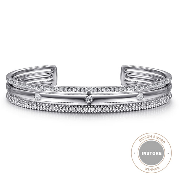 Gabriel & Co Bujukan Cuff with White Saffires