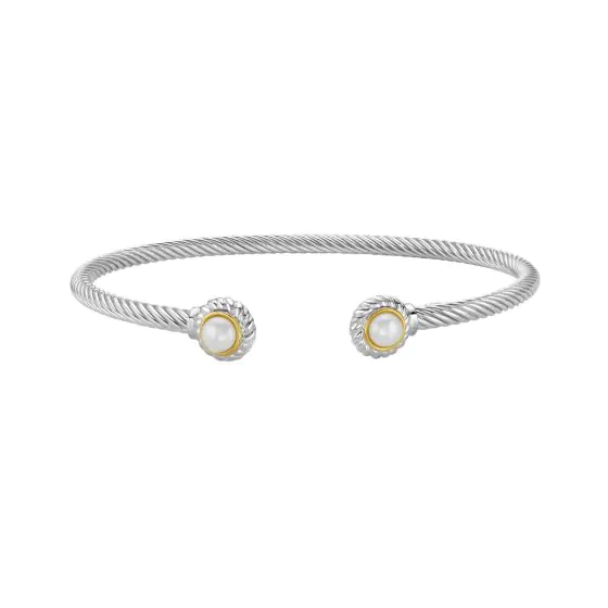 Phillip Gavriel Silver & 18K Cable Cuff Bangle