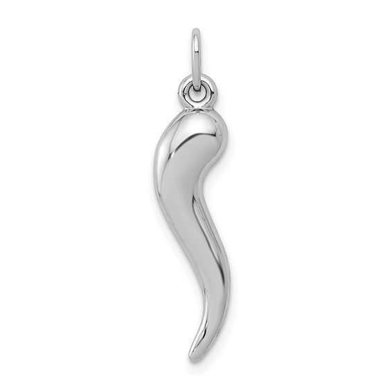 White Gold 3D Horn Charm