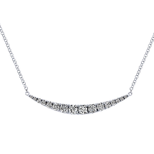 Gabriel & Co. Curved Diamond Bar Necklace