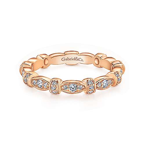 Gabriel & Co. 14K Rose Diamond Stackable Ring
