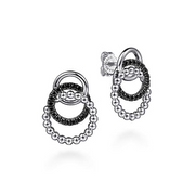 Gabriel & Co Silver Bujukan Earrings with Black Spinel