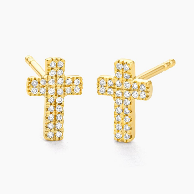 Ella Stein Yellow Cross Earrings