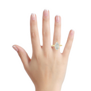 14K Yellow Gold Lab Grown Marquise Diamond Engaement ring