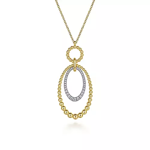 Gabriel & Co. Diamond Oval Pendant Necklace