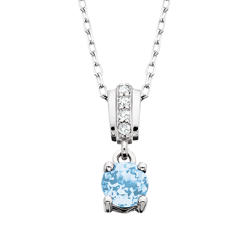 10 Karat  Aquamarine  Birthstone Pendant Necklace