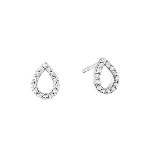 White Gold Pear Shape Diamond Earrings