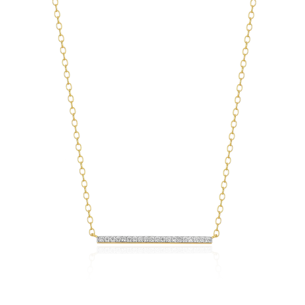 Monte Luna Yellow Lab Grown Diamond Pave Bar Necklace