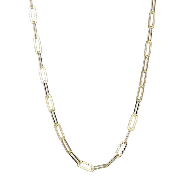 Elle Yellow Hammered Paperclip Necklace