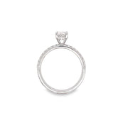 14K White Gold Oval Diamond Engagement Ring - 1.25ctw