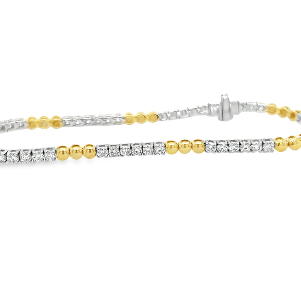 14K White & Yellow Gold Diamond Fashion Bracelet - 2.33ctw