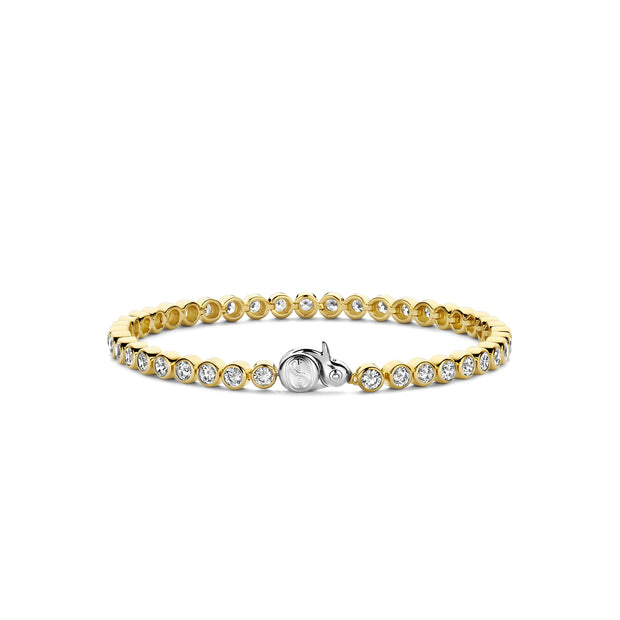 TiSento Yellow Round CZ  Bezel  Tennis Bracelet