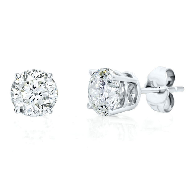 14K White Gold Lab Grown Diamond Studs - 2.04ctw