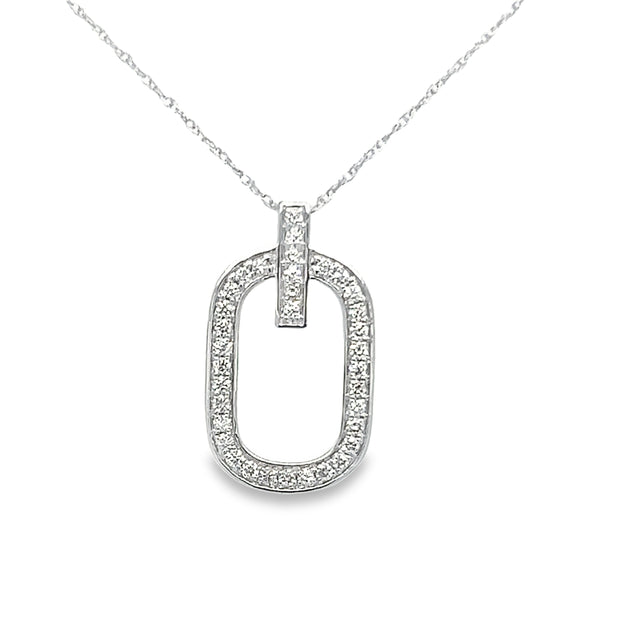 14K White Gold Diamond Pendant  - .55ctw