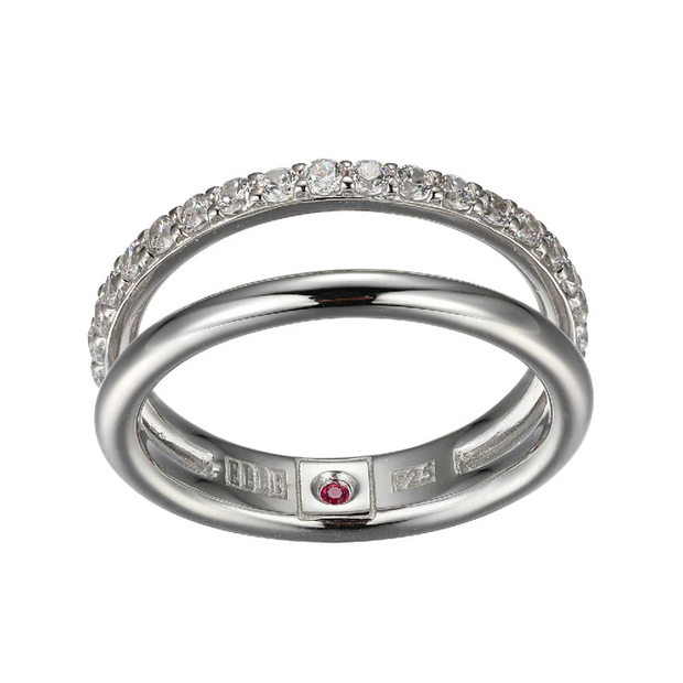 Elle Silver Ring with CZ Accents