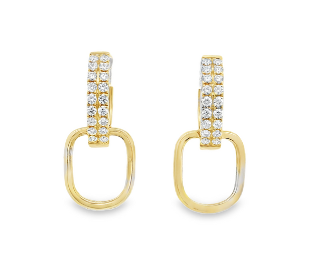 14K Yellow Gold Diamond Bit Earrings - .42ctw