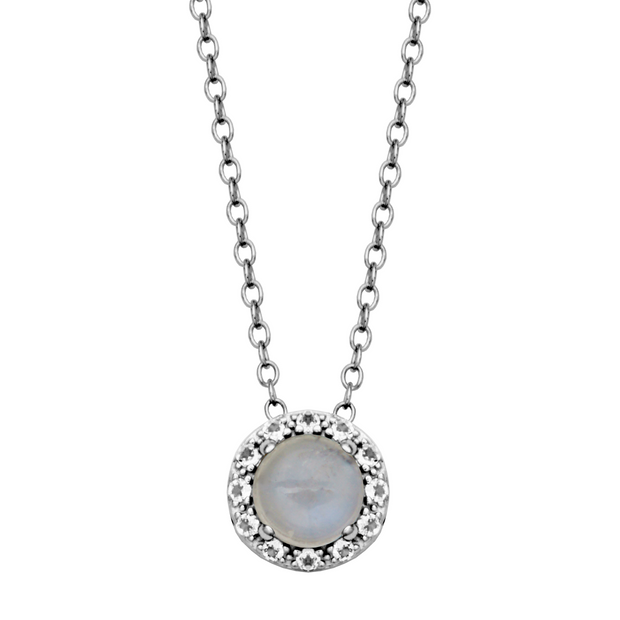 Silver Birthstone Jewelry- Rainbow Blue Moonstone