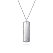 Gabriel & Co Silver  Bujukan ID Tag Pendant Necklace