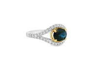 Platinum and 14K Yellow Gold Sapphire & Diamond Ring