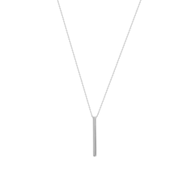 Sterling Silver Engravable Bar Pendant Necklace