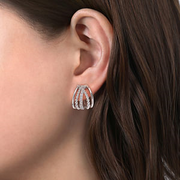 Gabriel & Co Silver Intricate Hoop Earrings