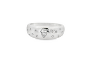 14K White Gold Flush Set Diamond Band