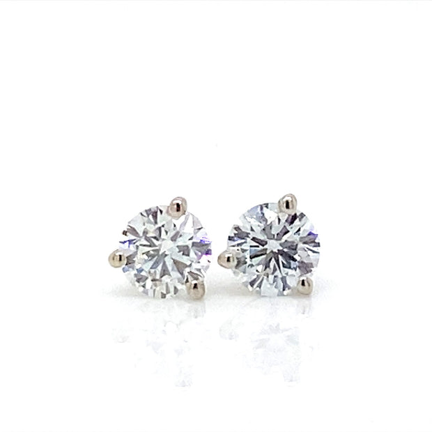14K White Gold Diamond Stud Earrings