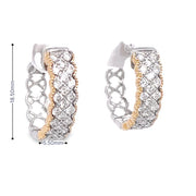 14K Two-Tone Three-Row Diamond Earrings - 1.10ctw